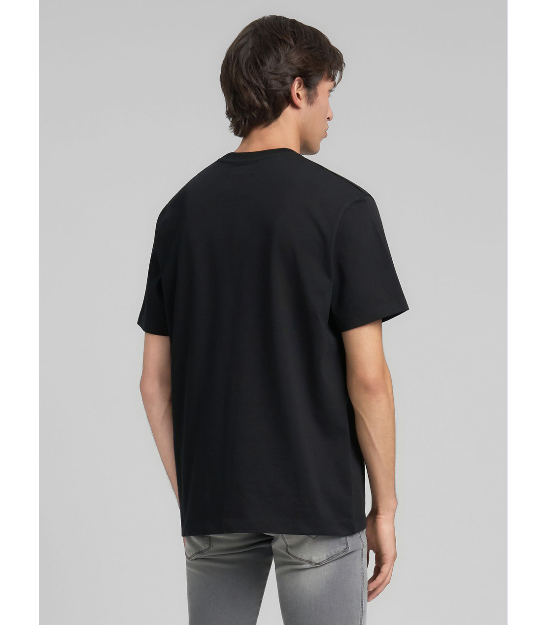 リラックスフィット Ｒロゴ ヘビーコットンジャ－ジーTシャツ 詳細画像 ブラック 2